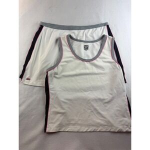 Tail Tech XL Tennis‎ Skirt Set Athletic Activewear White Black Pink Trim